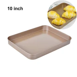 10inch Rectangle Toaster Oven Pan Tray Cake Bread Ovenware Plate Stainle Non-stick Baking Tool Set Carbon Steel  Brownie Pan