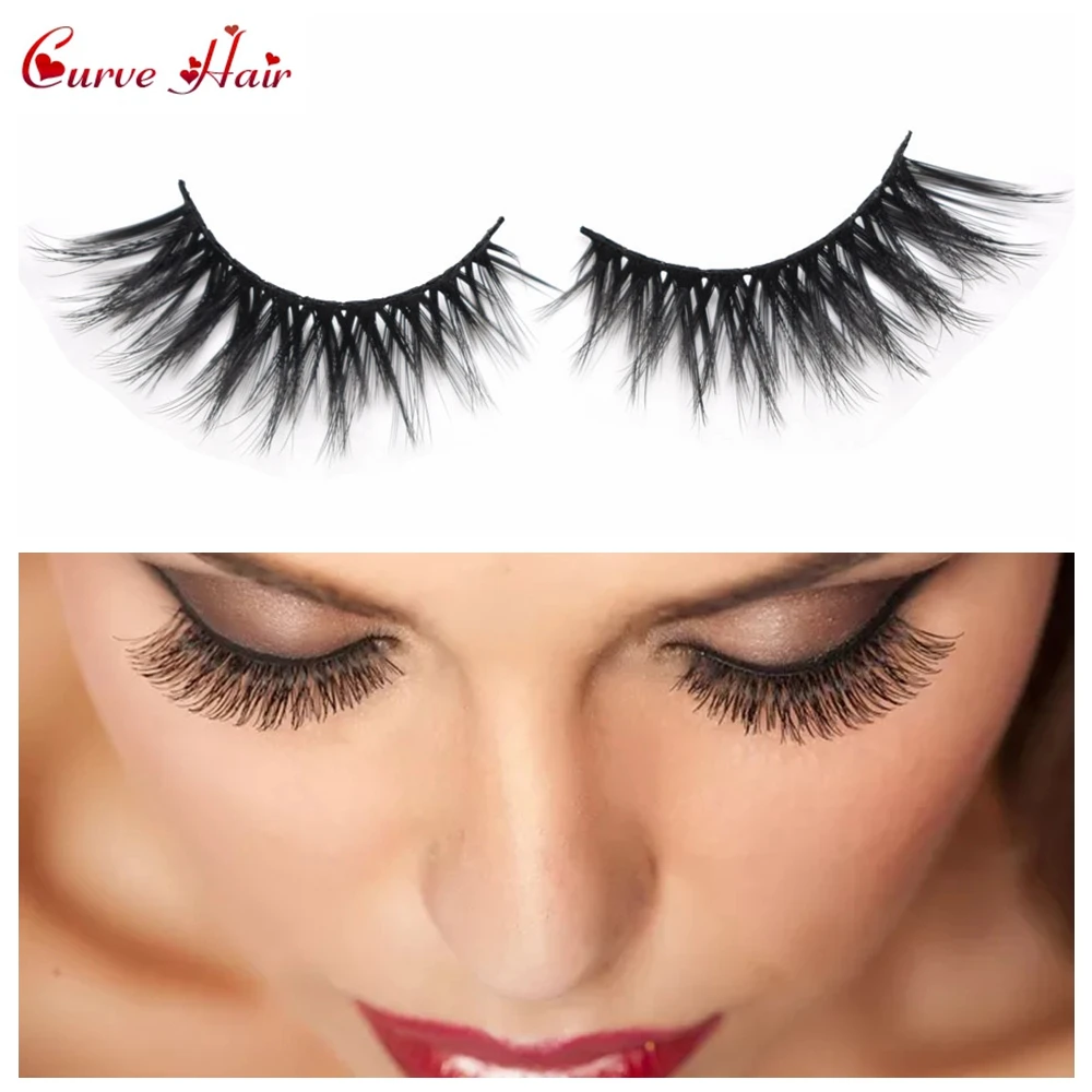 3D Eyelashes Extensions 5 Pairs Hand Made Faux  Mink Long Thick Volume Individual Strip Eye Lashes Makeup Natural 3D Eyelashes