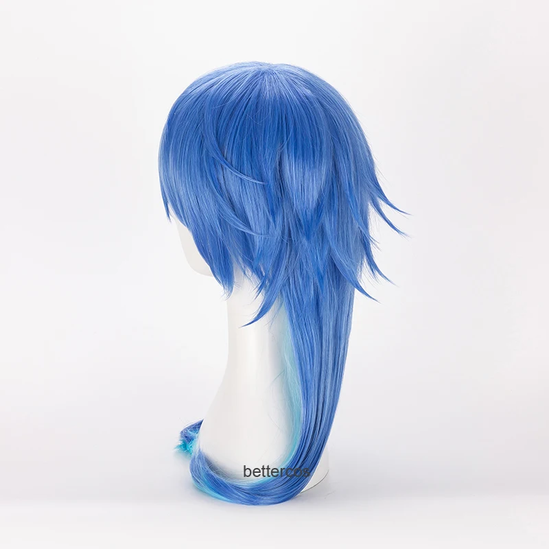 Dramatical Murder DMMD Seragaki Aoba Peluca de Cosplay azul degradado, Peluca de pelo sintético resistente al calor + gorro de peluca