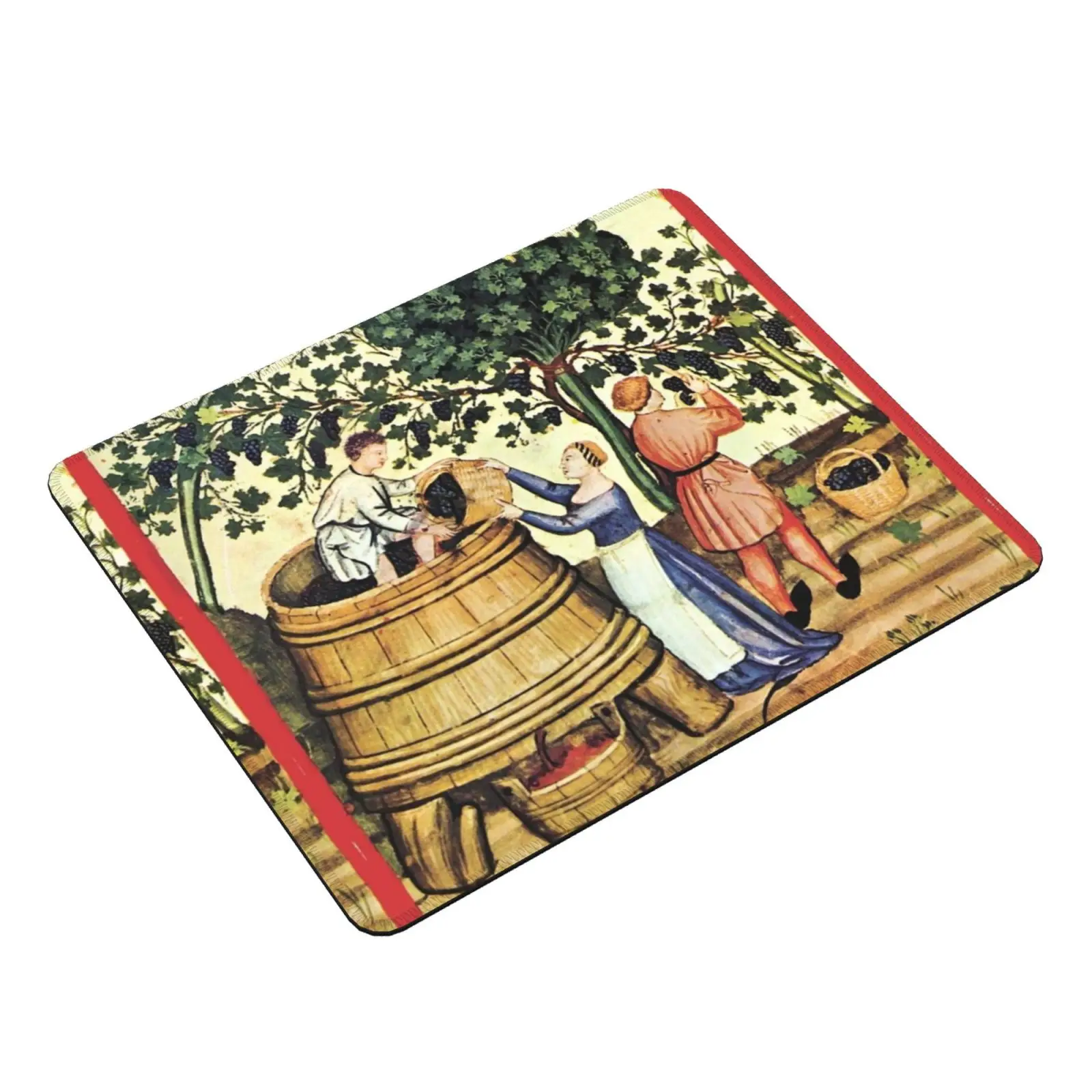 Antique Grape Vineyard Harvest Medieval Grapevine Miniature Mouse Pad 688 Grapes Fall Autumn