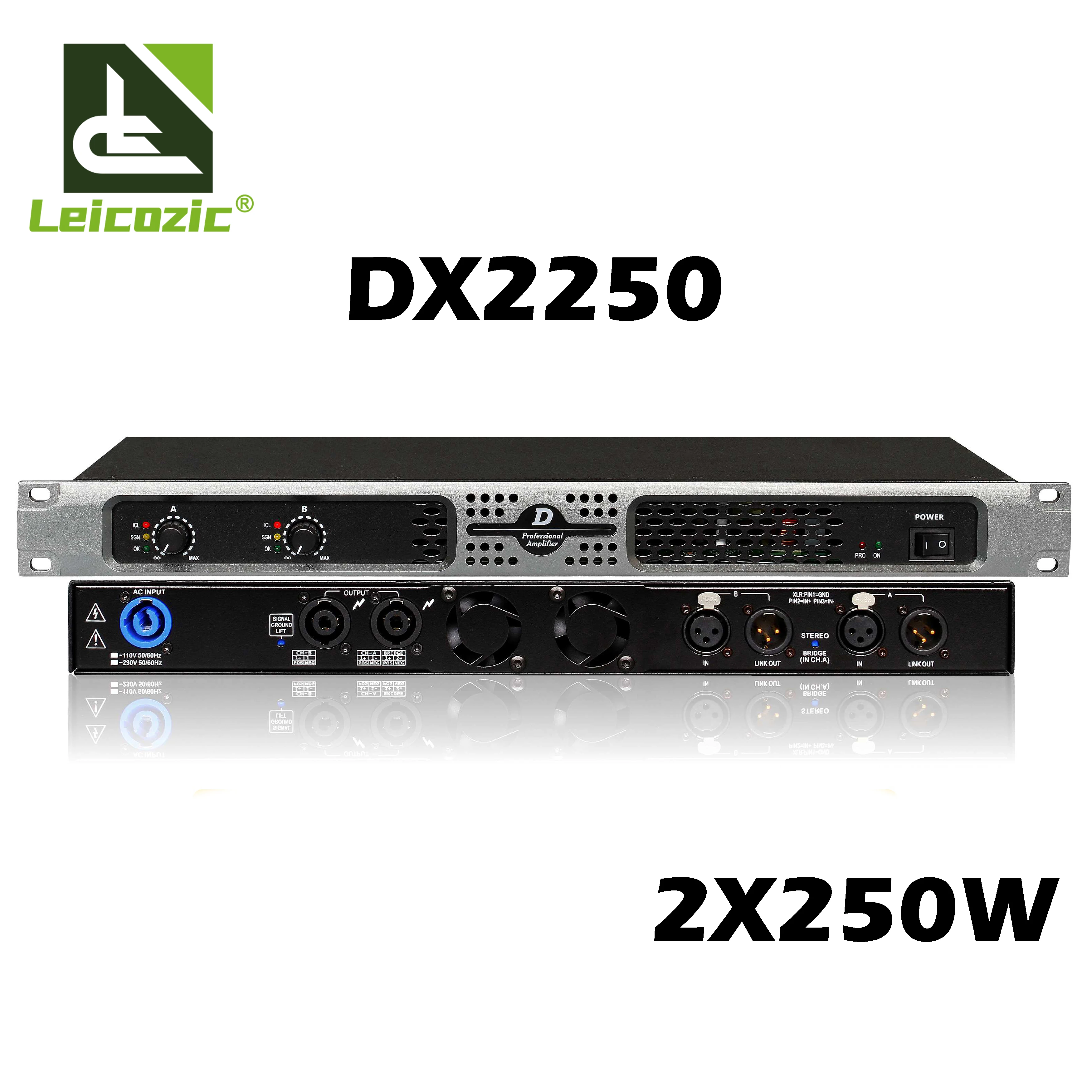 

Leicozic DX2250 400W AMP RMS Class D Amplifier 1U Stage Audio Power Amplificador Professional Amplificadores 1U Rack Mount