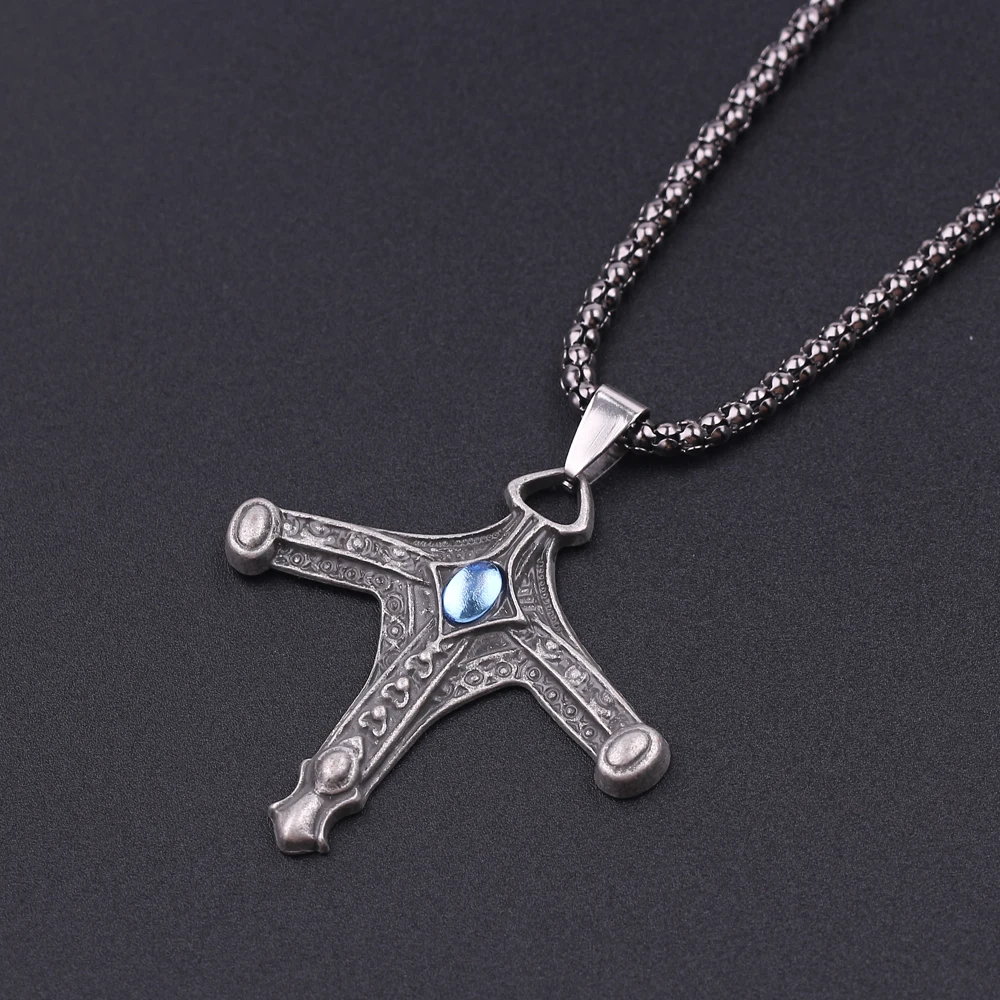 Game Bloodborne Choker Necklace Vintage Personal Badges Sword Hunter Cross Pendant Women Men Fashion Jewelry Amulet Necklaces