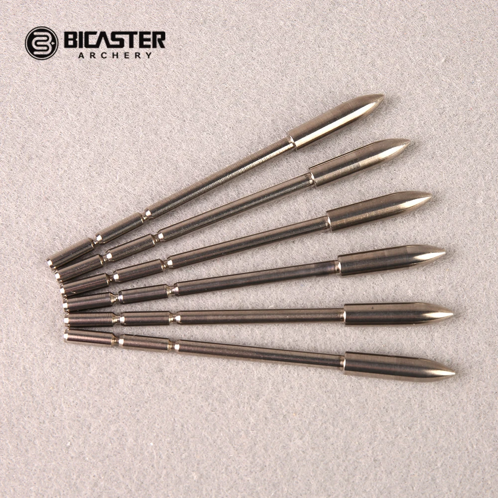 Bicaster 12pcs Arrow Broadhead 3.2mm Stainless Steel Insert Arrow Point Archery Arrow Head