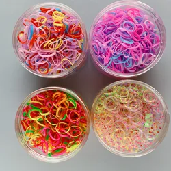 800pcs/pack Colored Dots Disposable Silicone Rubber Bands For Baby Girl Small hair Tie Gum Ponytail Kid Elastic Scrunchies Set