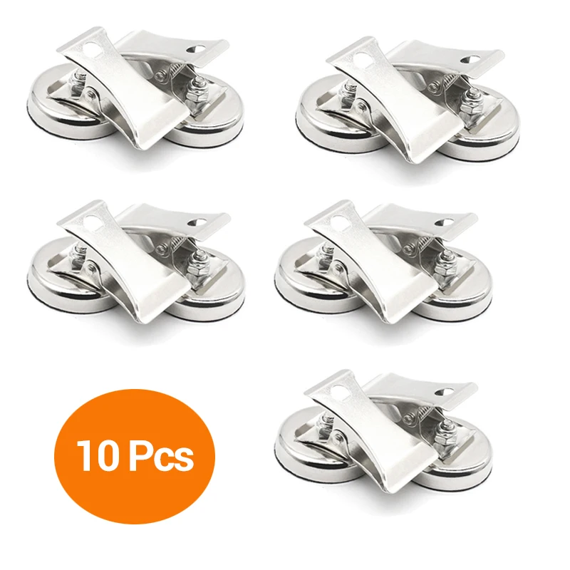 10 Pcs D32mm Magnetic Clips Refrigerator Fridge Magnet Clip Home Office Classroom Whiteboard Hanging Photos Calendar Chalkboard