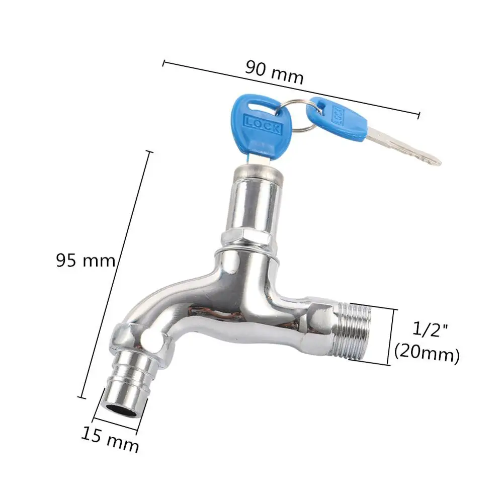 Grifo antirrobo portátil con llave de bloqueo, cuerpo de aleación, interruptor de llave de un solo orificio, grifos para cocina, jardín al aire libre