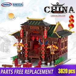 XINGBAO 01020 3820Pcs Chinatown Building Series The Chinese Theater Set Building Blocks Bricks Kids Toys Model Birthday Gifts