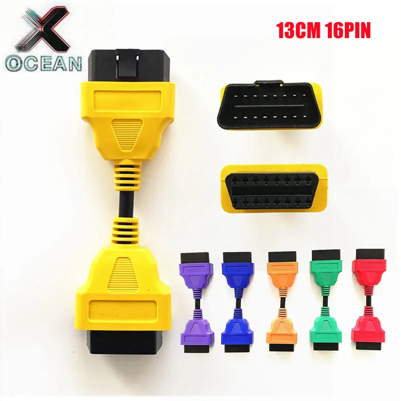 

Newest 13CM OBD2 16Pin Extension Cable 6 Colors 16 Pin Male to Female OBDII OBD2 Extension Cable For ELM327 Connector adapter