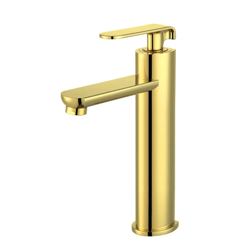 

Bathroom Basin Faucets Solid Brass Sink Mixer Crane Tap Hot & Cold Deck Mounted Single Handle Copper Basin Faucets Gold/Chrome