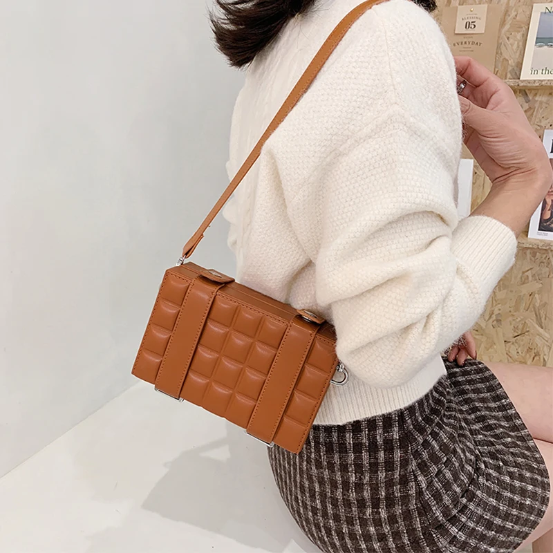 Fashion Geometric Box Design Small Crossbody Bag Shoulder Bag for Women 2021 Casual Clutch Bag Designer Bag Purses and Handbags