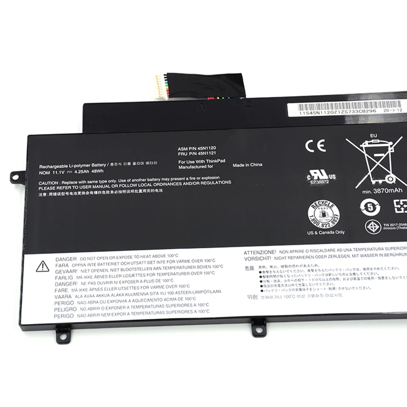 New 45N1120 45N1121 45N1122 45N1123 Laptop Replace Battery 11.1V 48Wh 4250mAh For Lenovo ThinkPad T431S Tablet PC