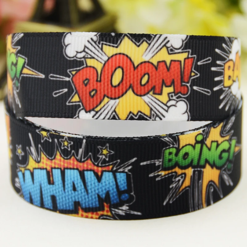 22mm 25mm 38mm 75mm Explosive Cloud cartoon printed Grosgrain Ribbon party decoration 10 Yards X-04478