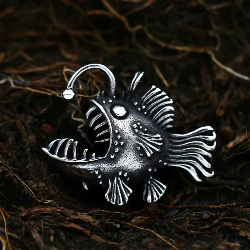 Beier Stainless Steel fashion Lantern animal Fish Pendant Chain Necklace men punk Jewelry gift LHP196