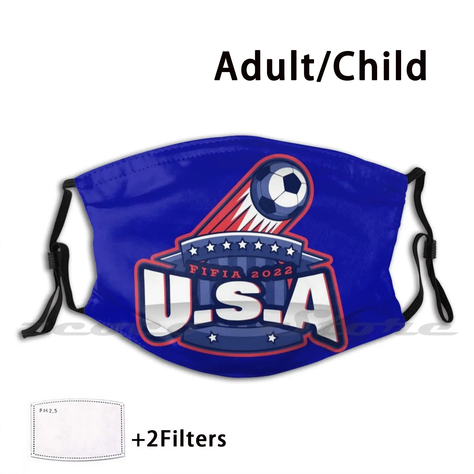 Go Usa 2022 Washable Trending Customized Pm2.5 Filter Mask 2022 Usa America United States 2022 Cup 2022 Sports American Soccer