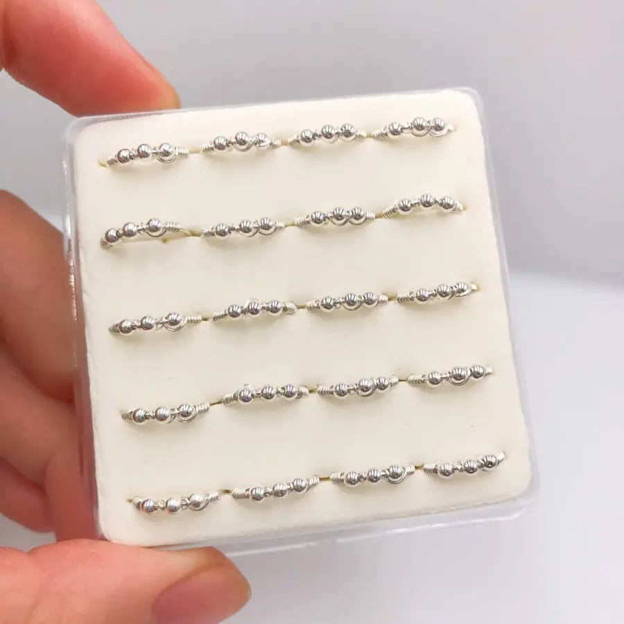 20Pcs/Set Trendy Fashion Three Ball Nose Ring Nose Piercing Jewelry Pircing Nariz Percing Nez