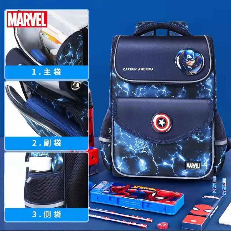 2022 Disney New School Bags For Boys Primary Student Shoulder Orthopedic Backpack Grade 1-5 Large Capacity Spider Man Mochilas