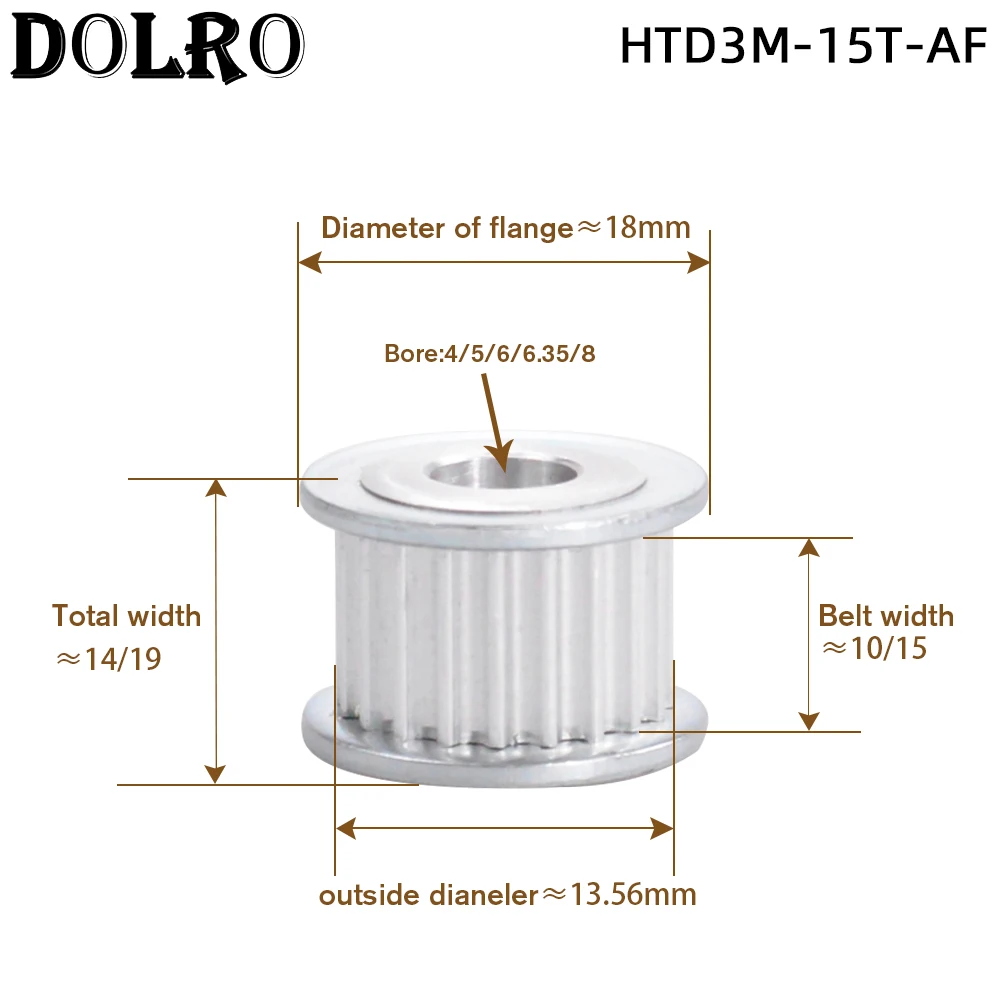 15 Teeth Arc HTD 3M Timing Pulley Bore 4//5/6/6.35mm for Width 10mm 3M synchronous belt HTD3M Belt pulley Wheel Gear 15Teeth 15T
