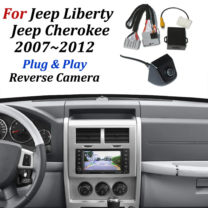 For Jeep Liberty Cherokee KK 2007~2012 Original Screen Add  Backup Camera / HD Fisheye Wide Angle Car Rearview Reversing Camera