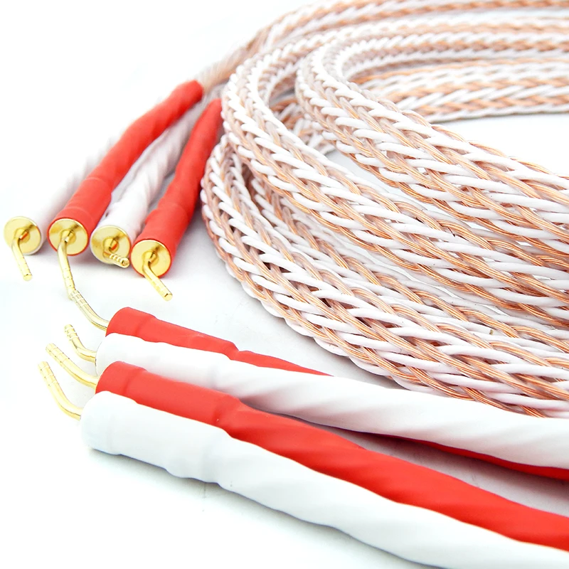 Hi-END Speaker Cable of audio amplifier line pure Copper wire Gold-plated Bananas Plug 2.5M 1.5M