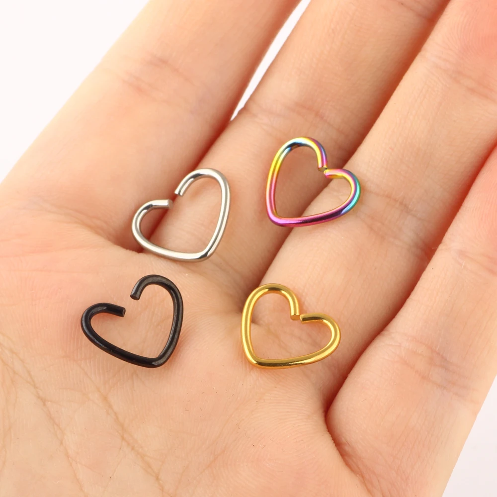 20G Stainless Steel Hinged Clicker Segment Nose Ring Hoops Helix Daith Cartilage Tragus Sleeper Earrings Body Piercing Tragus