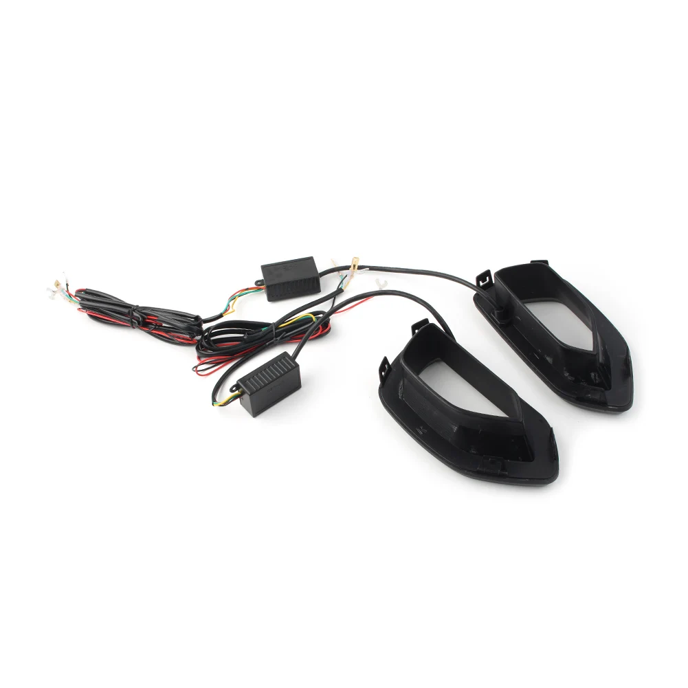 2 uds rejilla delantera de coche bisel lámpara de señal de giro humo LED luz amarilla DRL para Dodge Charger SRT 2015 2016 2017 2018 2019