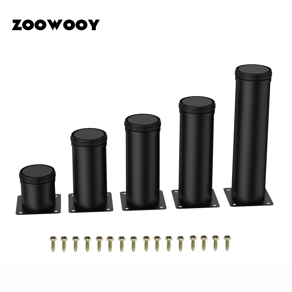 4pcs 5-35cm Adjustable Stainless Steel Metal Furniture Legs Matte Black，for Table Legs Sofa Legs Metal Furniture Support feet