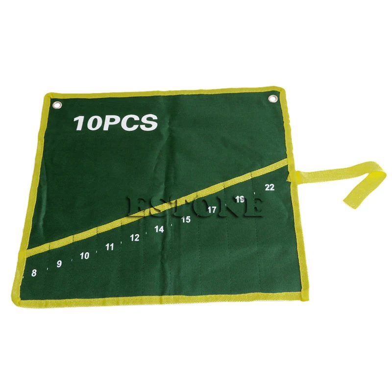 6/8/10/12/14/25 Pockets Durable Canvas Spanner Wrench Tool Roll Up Storage Bag R9JF