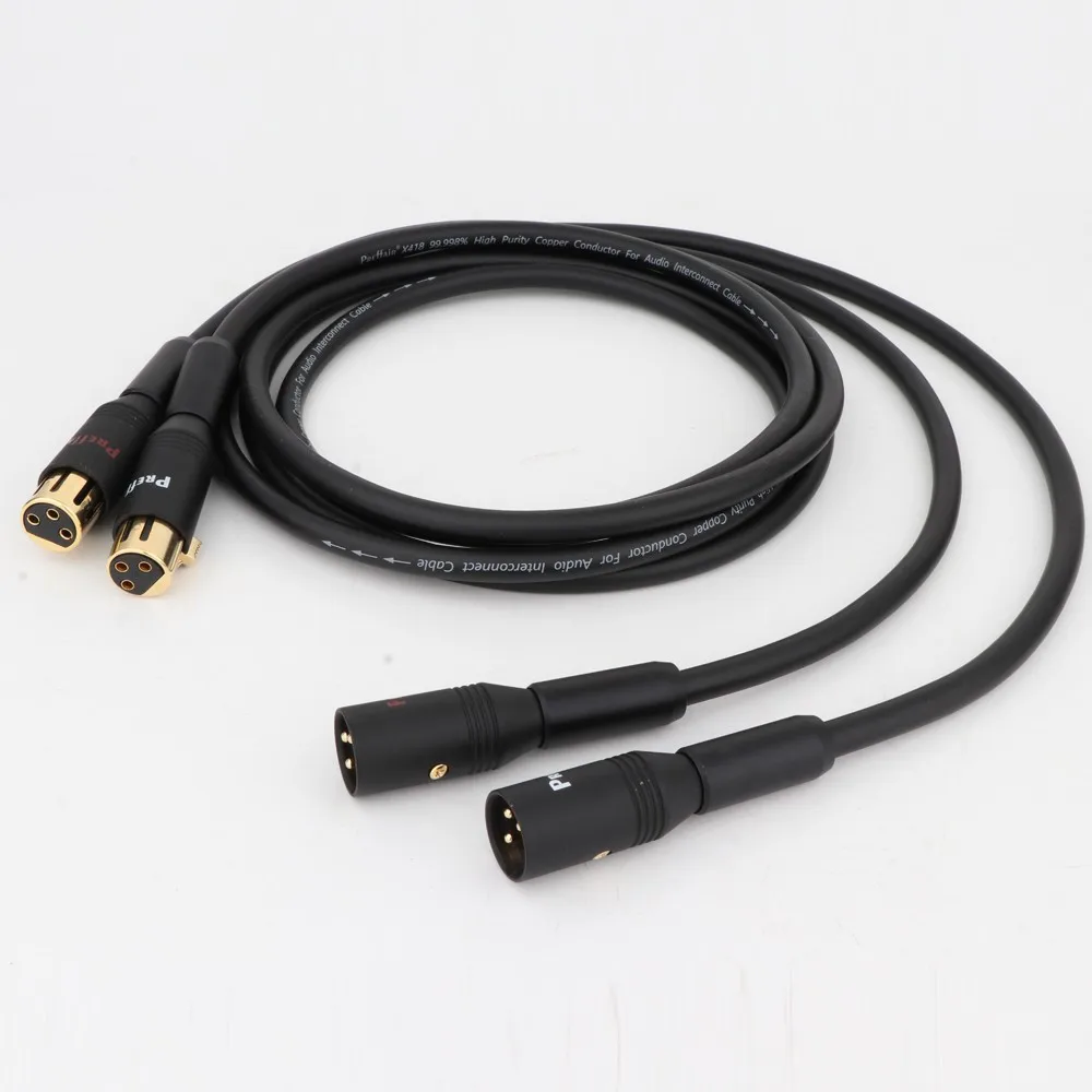 Preffair X418 OCC Copper Cable Gold Plated 3 Pins XLR Balanced Plug Audio Cable Cross Amplifier CD DVD player XLR interconnect