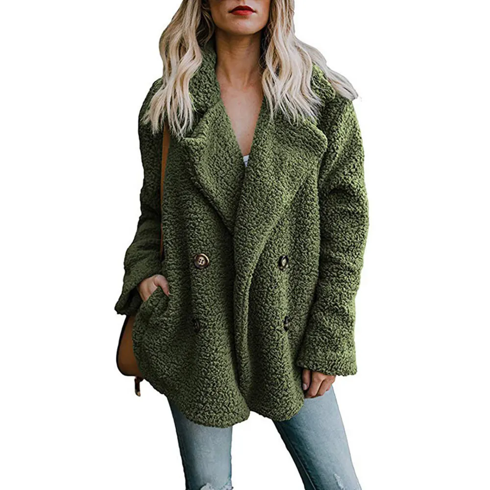 Jocoo Jolee Female Warm Faux Fur Coat Women Autumn Winter Teddy Coat Casual Oversized Soft Fluffy Fleece Jackets Overcoat