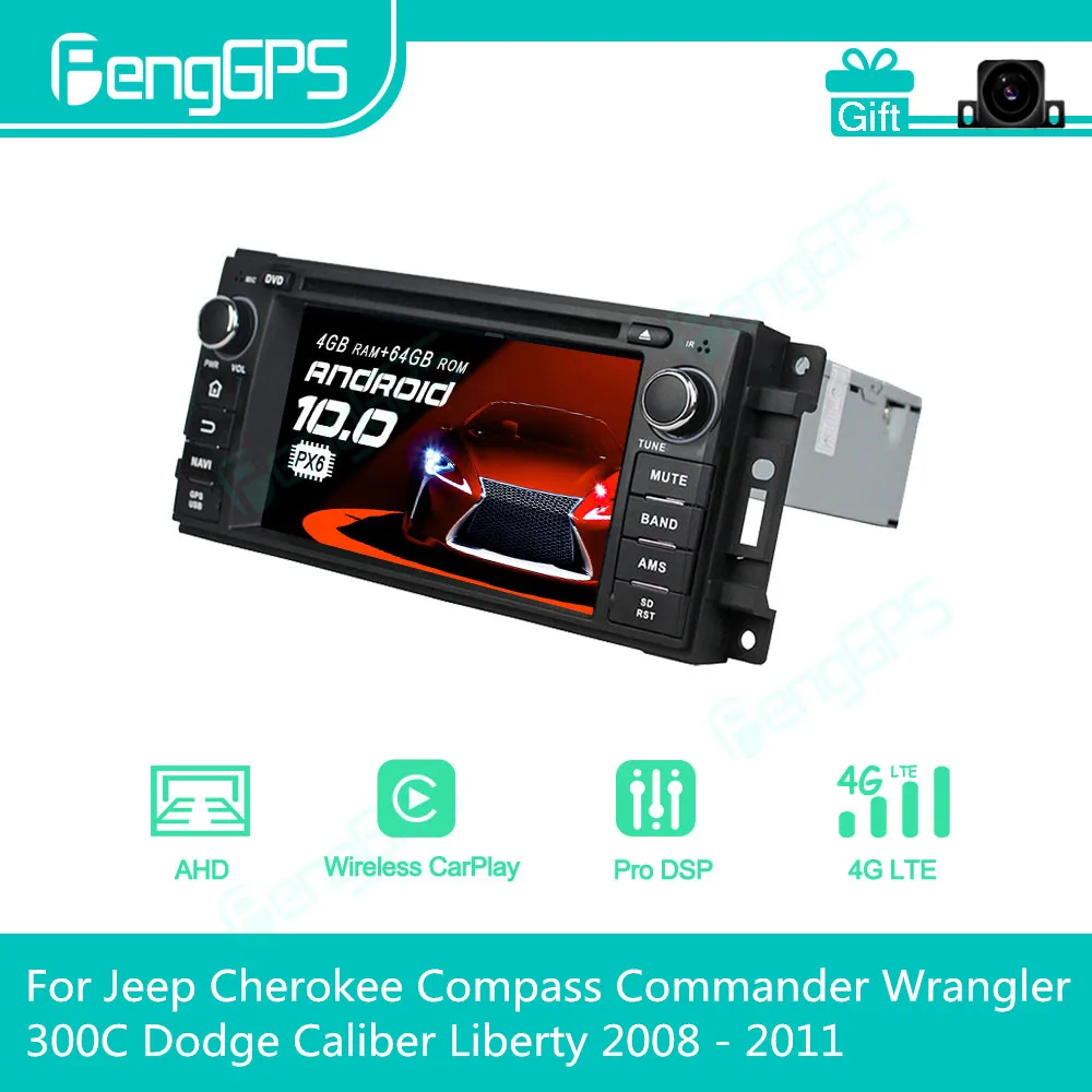 For Jeep Cherokee Compass Commander Wrangler 300C Dodge Caliber Liberty 2008 - 2011 Android Car Radio Stereo Multimedia DVD