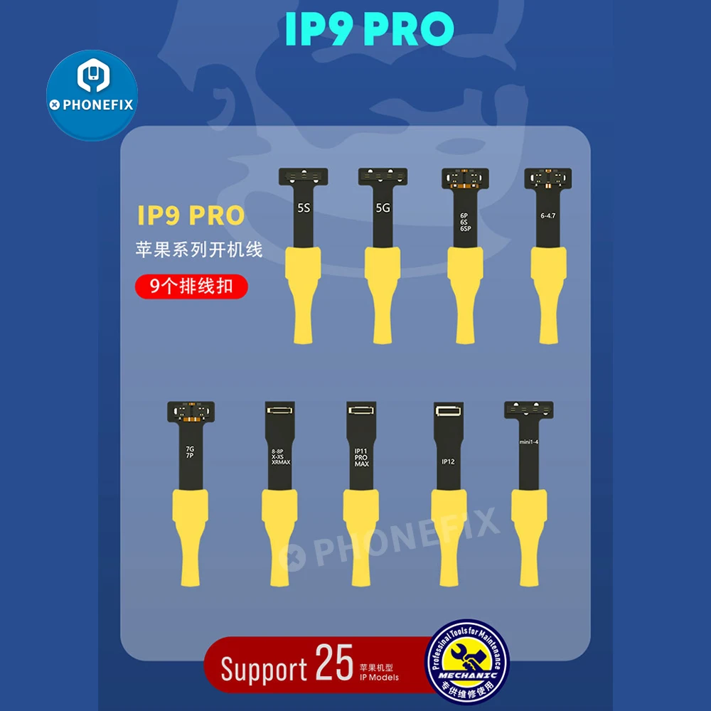 Mechanical IP9 PR0 Kabel Daya Ponsel Kabel Uji Catu Daya untuk IP 5-IP 12 PRO MAX untuk Ipad Mini Kabel Uji Baterai Kabel Boot Up Line