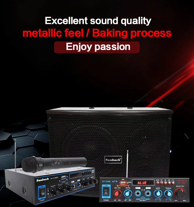 Kyyslb-caixa de som doméstica com cartão, 100w, drive de madeira, amplificador opcional, para conferência, dança, sala de karaokê