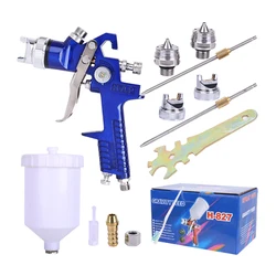 1.4/1.7/2.0mm Nozzle Paint Spray Gun Set Pneumatic Tool Air Regulator Gauge Airbrush For Painting Car Aerograph Power Tools Kit