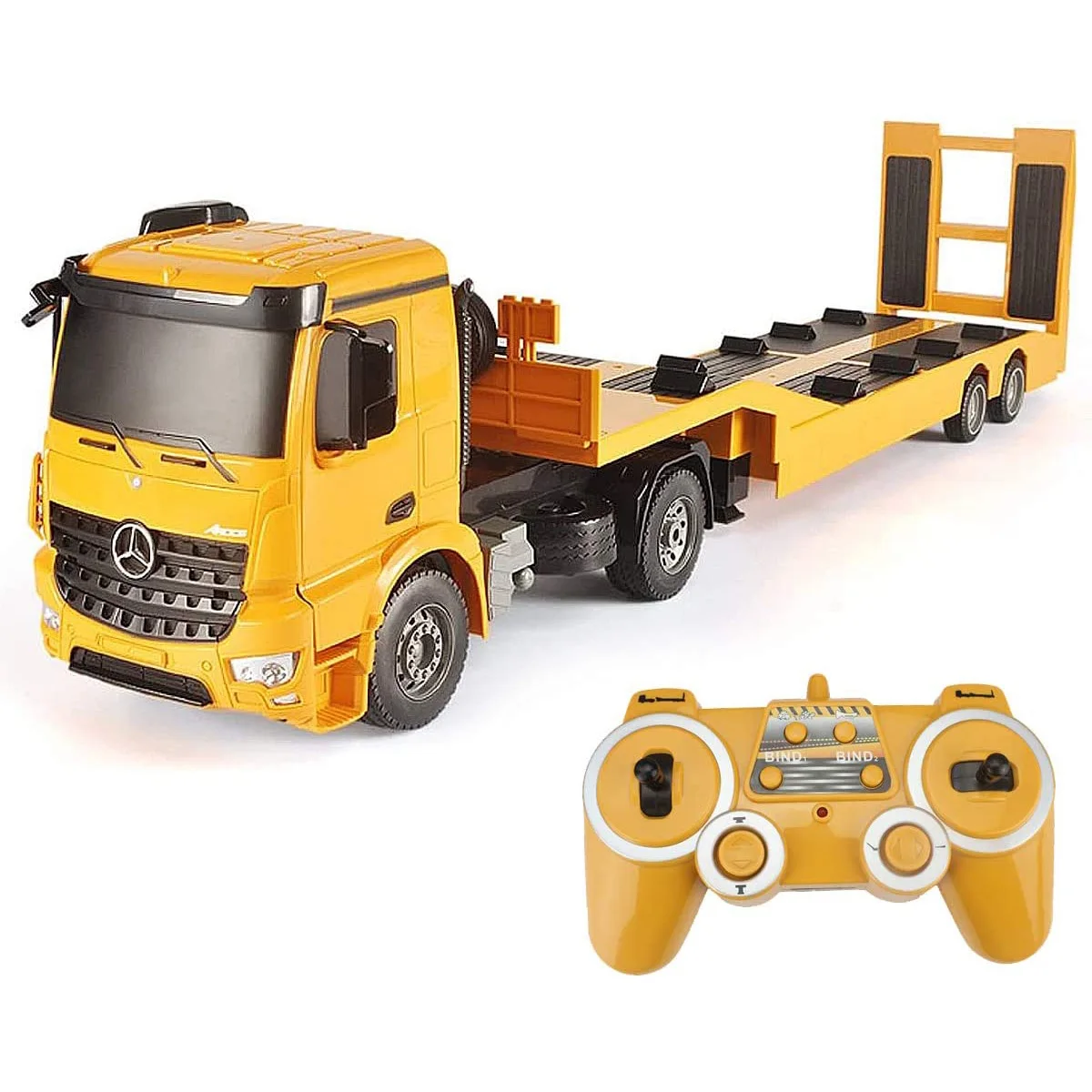 

RC Truck Detachable Flatbed Semi-Trailer Engineering Tractor Kids Remote Control Low Loader Car with Sound and Light Effect