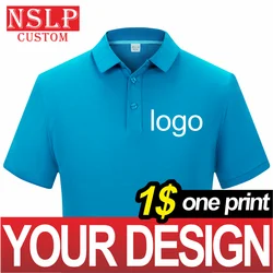 NSLP 100% Cotton Polo Shirt Solid Color High Quality Top Business Workwear Custom Printing Embroidery Group Clothing 2021 New