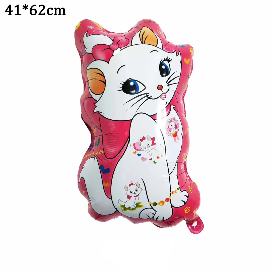 6pcs The Aristocats Pink Wedding Birthday Party Disney Marie Cat Foil Balloon Baby Shower Anniversary Event Party Decor Supplies