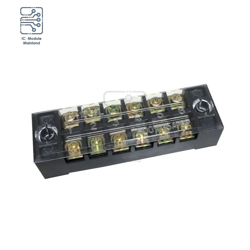 TB-1506 15A Dual Row Strip Screw Terminal Block Fixed Wiring Board wire connector terminal block wire connector