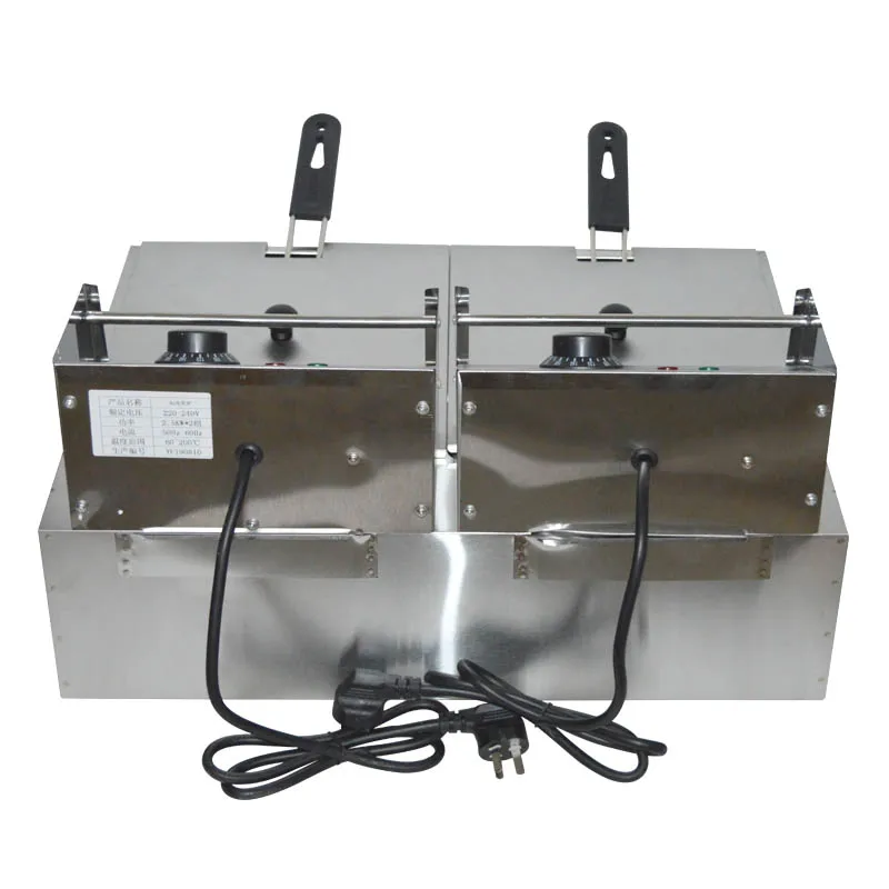 2 탱크 전기 딥 프라이어 스테인레스 스틸 상업용 전기 프라이어 프렌치 프라이 프라이드 치킨 딥 프라이팬, 전기 딥 프라이어, 스테인레스 스틸, 상업용, 튀김, 튀김, 튀김, 프라이팬, 2 개의 탱크, 스테인레스 스틸, 상업용