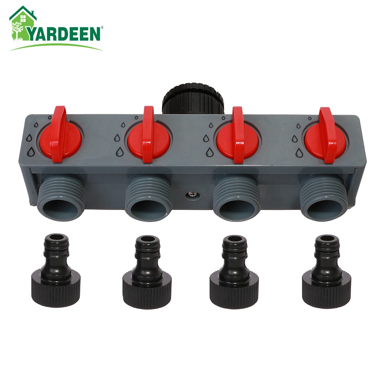 

2/4 Way Distributor 3/4'' and 1'' ABS Plastic Garden Hose Pipe Splitter for Hose Tube Water Faucet