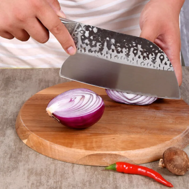 8-inch Chinese Chef\'s Knife Whetstone Hand-forged Kitchen Knife Stainless Steel Meat Cleaver Fish Slaughter Knife