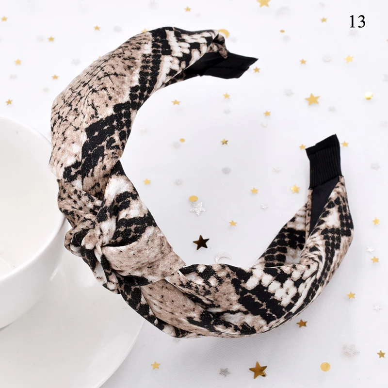 Leopard Print Headband Women Wide Snake Print Hairband for Adults Sexy Head Band Not Slip Hairband Girls Knotted Hairband Hoop