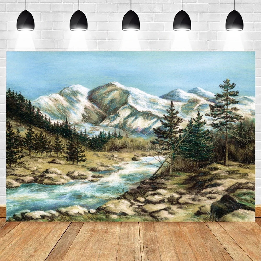 Yeele-مشهد ثلجي شتوي ، رسم المناظر الطبيعية ، خلفية التصوير الفوتوغرافي ، الديكور ، استوديو الصور