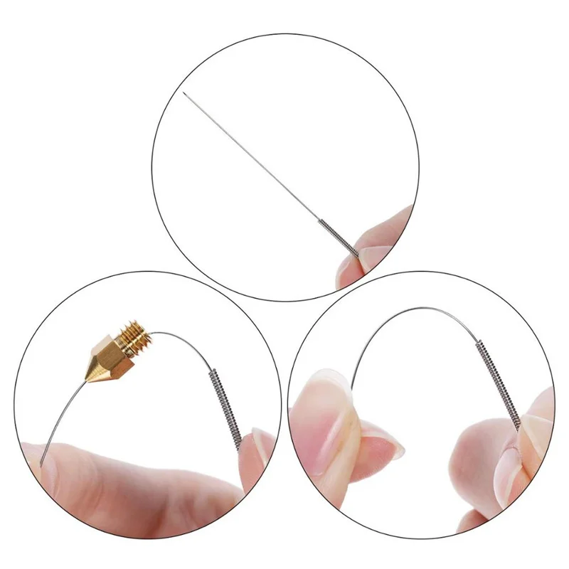 31 Buah/Set 0.4 Mm Mk8 Nozzle + 10 Paket 0.4 Mm Jarum + 1 Buah Pinset Tool Kit Baja Nirkarat Nozzler Cleaner untuk MK8 Makerbot