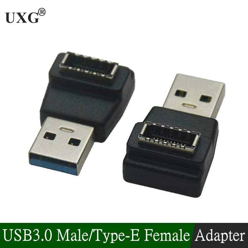 USB3.0 Internal Header to USB 3.1 3.2 Type-A To Front Type E Adapter TYPE-E Female 90 Degrees Converter For Computer Motherboard