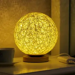 Luz da noite das crianças usb conduziu a lâmpada regulável quarto pequeno iluminação de mesa 18cm 7 tall alto rantan sombra base madeira estilo vintage