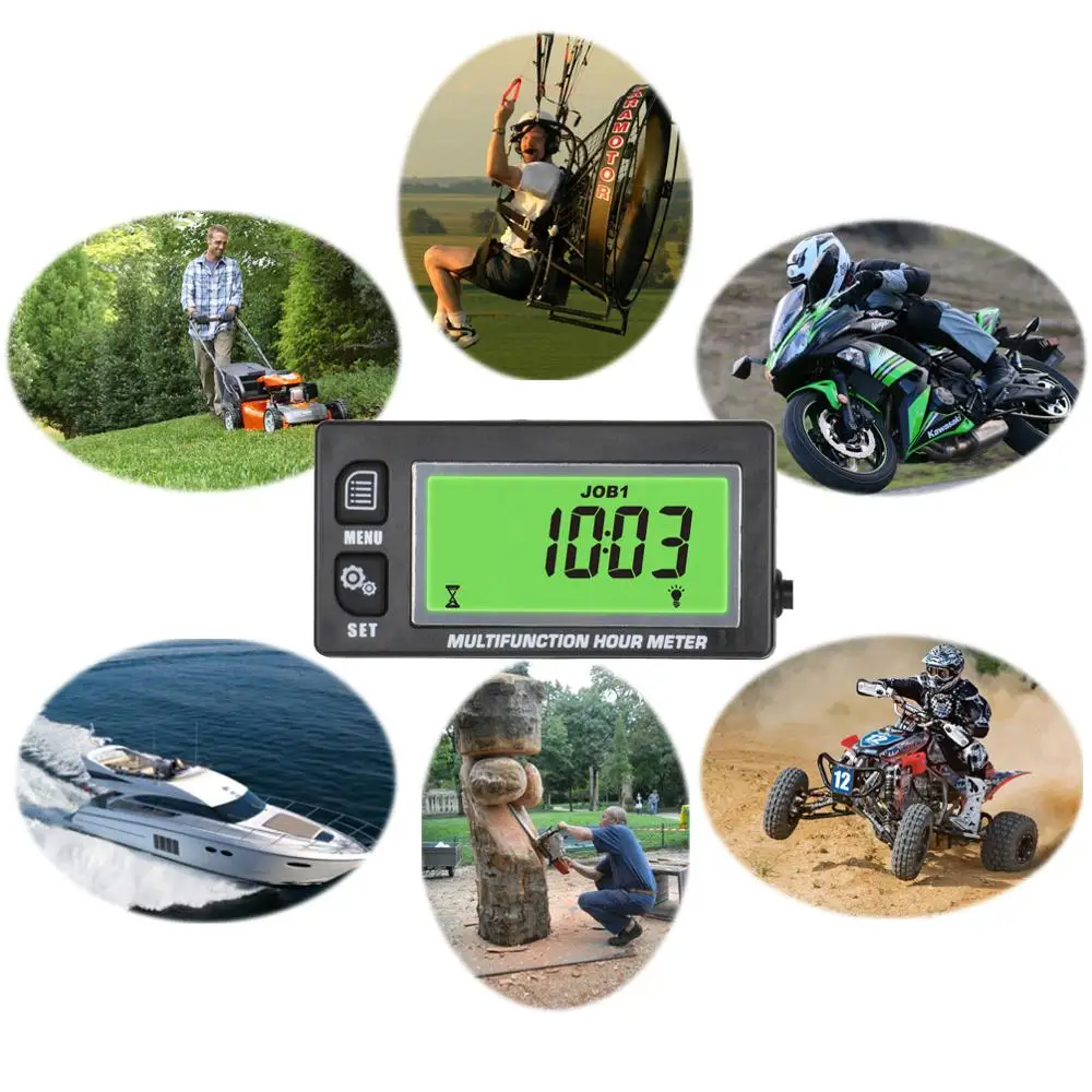 Tachometer ATV Digital Motorcycle Meter Inductive Temperature Temp Meter Backlight Thermometer Tacho meter for Boat snowmobile