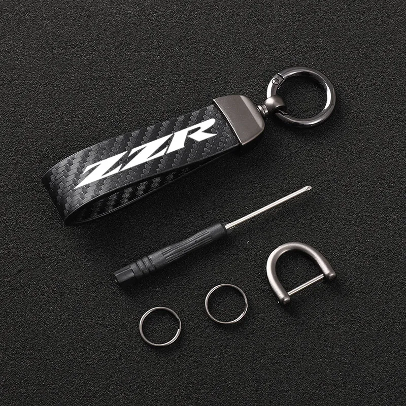 Carbon fiber motorcycle key chain key ring For KAWASAKI ZZR600 ZZR400 ZZR1100 ZZR 400 600 1100 Motorcycle Accessories