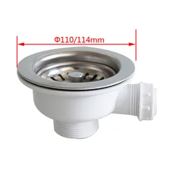 Talea Kitchen Sink Drainer 114MM Downcomer Vegetable Washing Basin Stainless European Filter Umbrella With Overflow XK225C046
