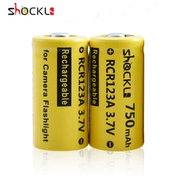 Shockli RCR 123 16340 750mAh 3.7V Li-ion Rechargeable Battery Lithium Batteries for Arlo HD Camera , flashlights, laser pen