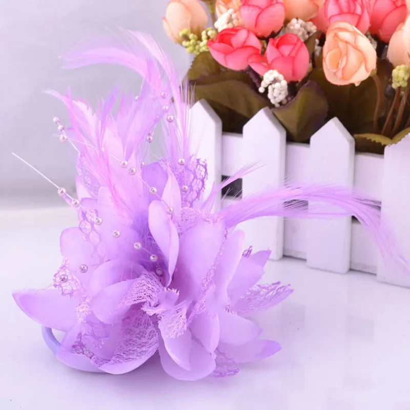 Fashion Flower Feather Bead Corsage Hair Clips Fascinator Bridal Hairband Brooch Pin for Women Children's Headwear Accessories